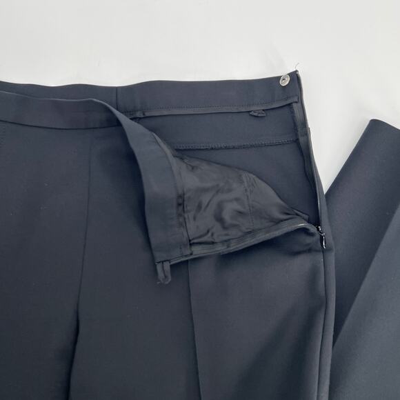 Akris punto Franca Mid Rise Cropped Pants Women US 8 Black Cotton Blend Slim Fit - Picture 6 of 13